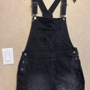 No Boundaries Black Denim Overalls